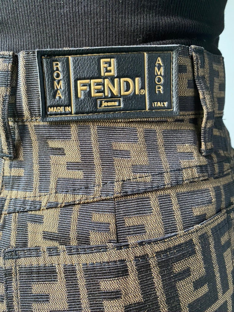 Vintage Fendi Zucca High Waist Skirt