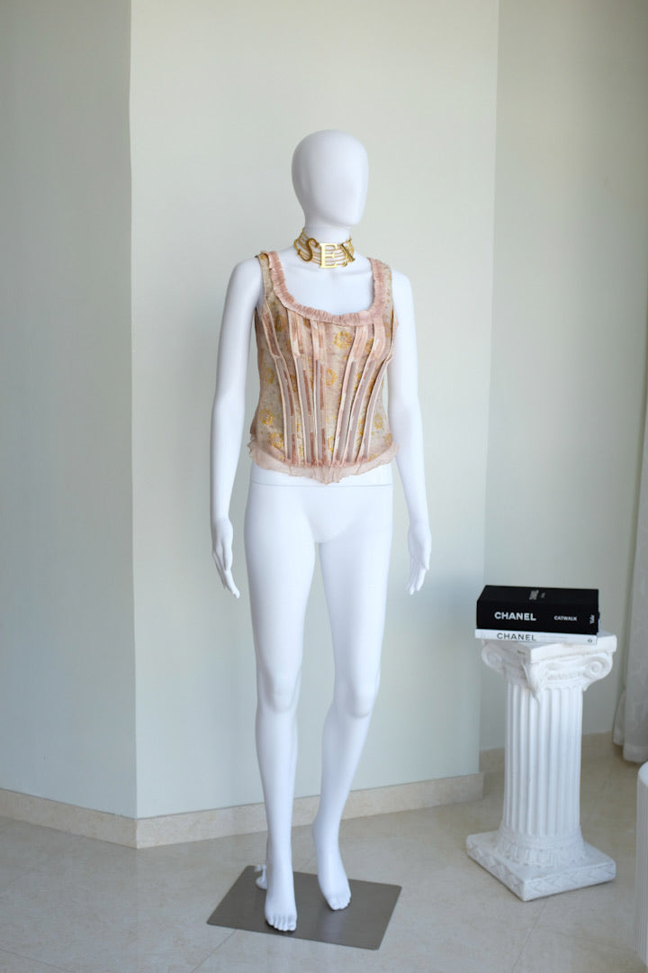 Prada Gold Brocade Corset