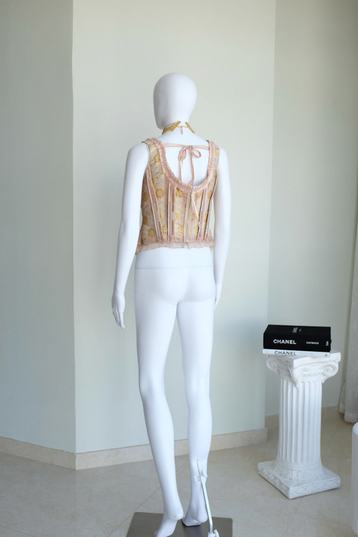 Prada Gold Brocade Corset
