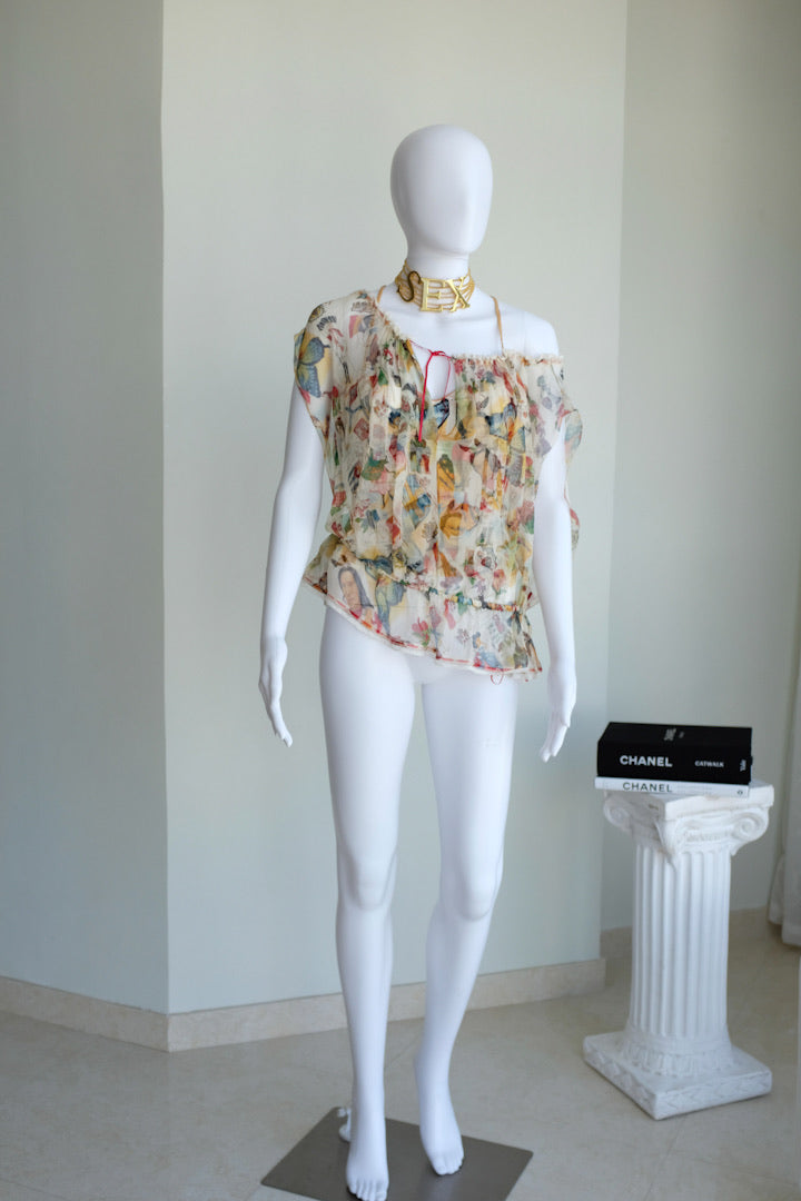 Dior Spring 2002 Cigar Print Bustier