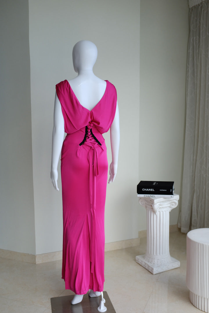 Roberto Cavalli Fuchsia Corset Gown