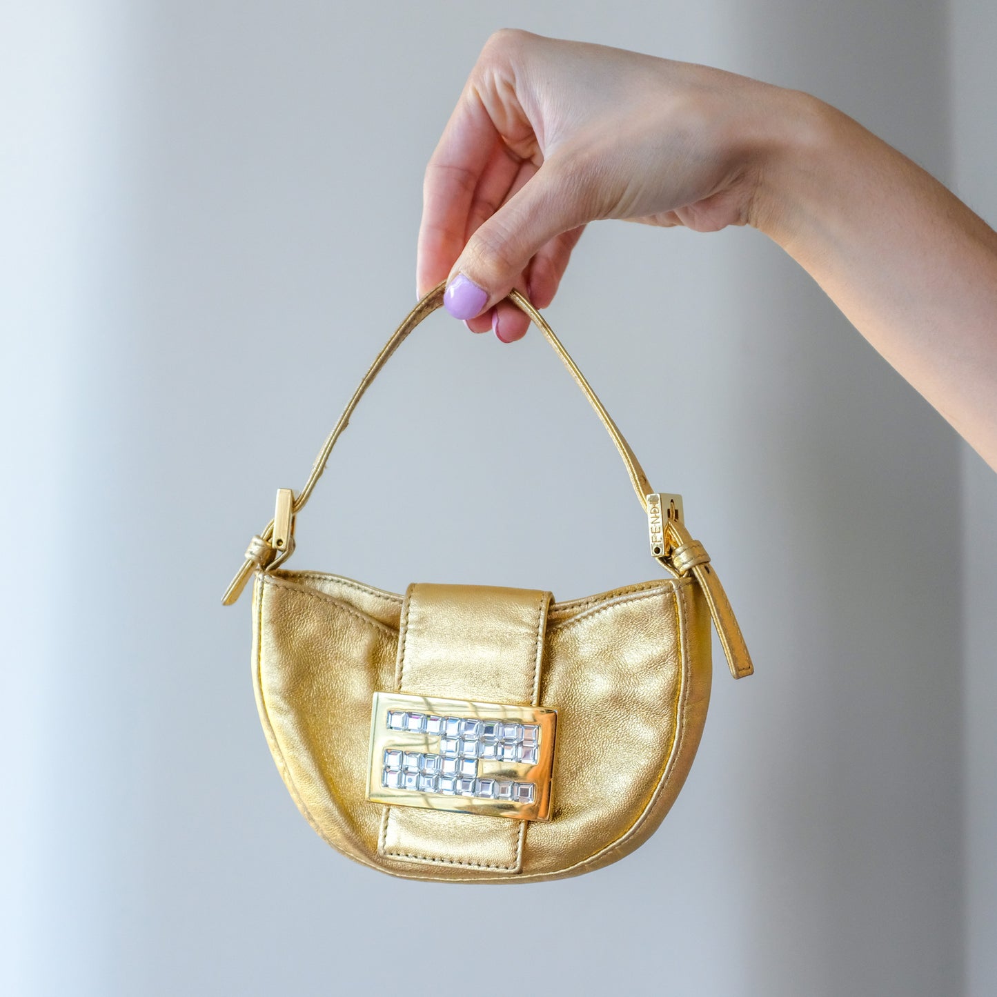 Fendi Gold Mini Baguette