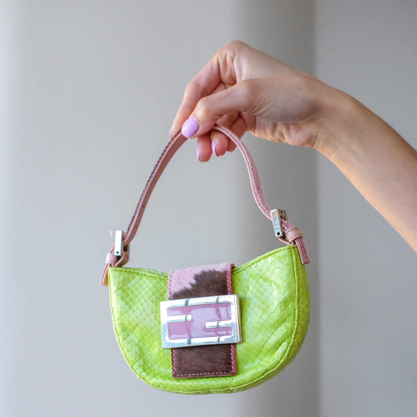 Fendi Python Pony hair Mini Baguette