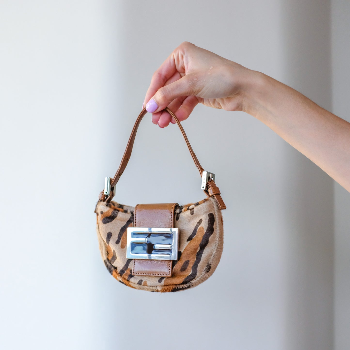 Fendi Animal Print Mini Baguette