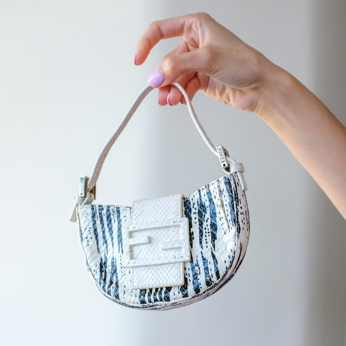 Fendi Python Zebra Mini Baguette Bag