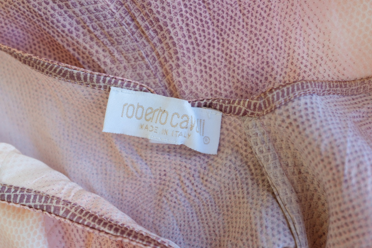 Roberto Cavalli S/S 2002 Pink Reptile print Top