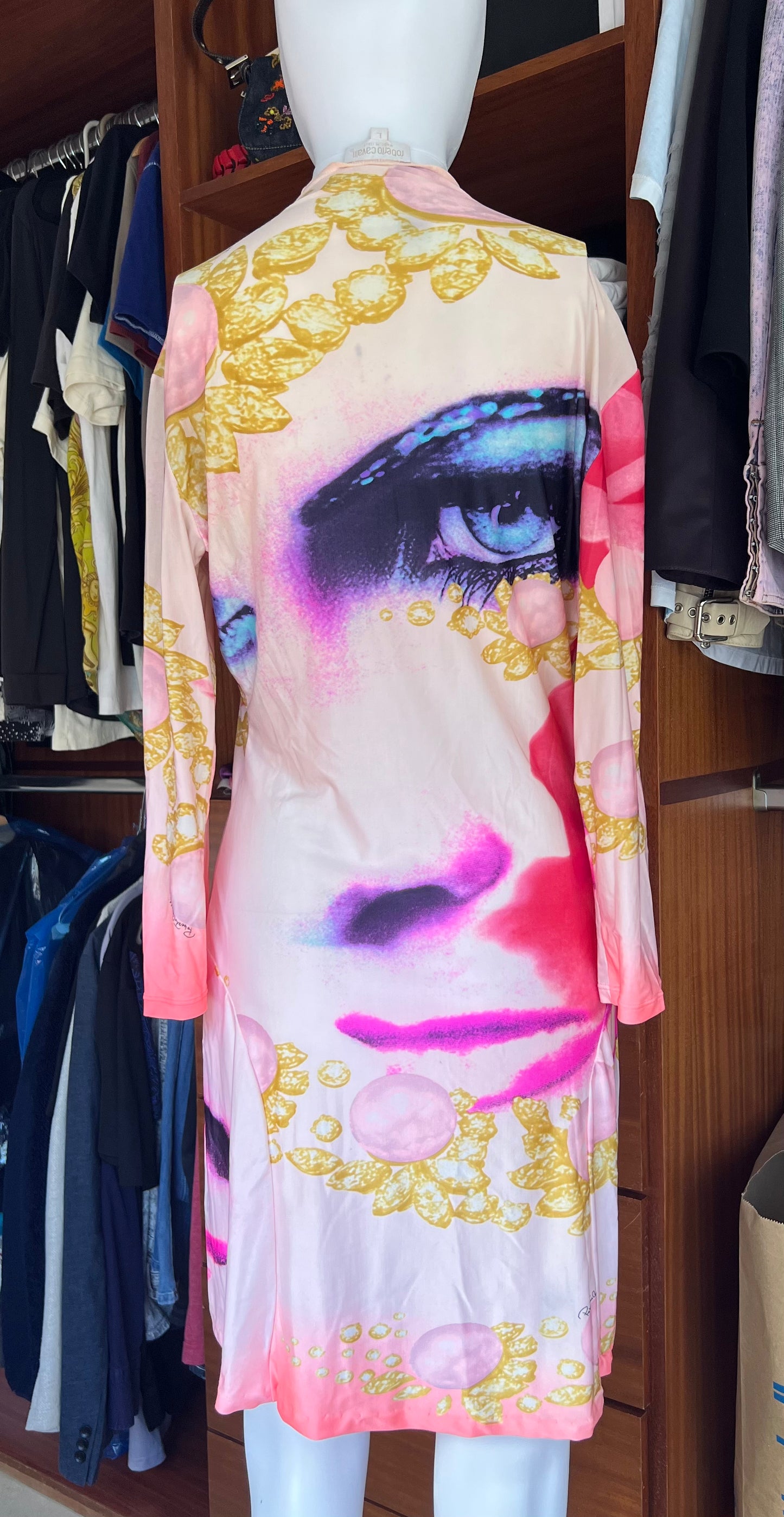 Roberto Cavalli 2001 Eye print Dress