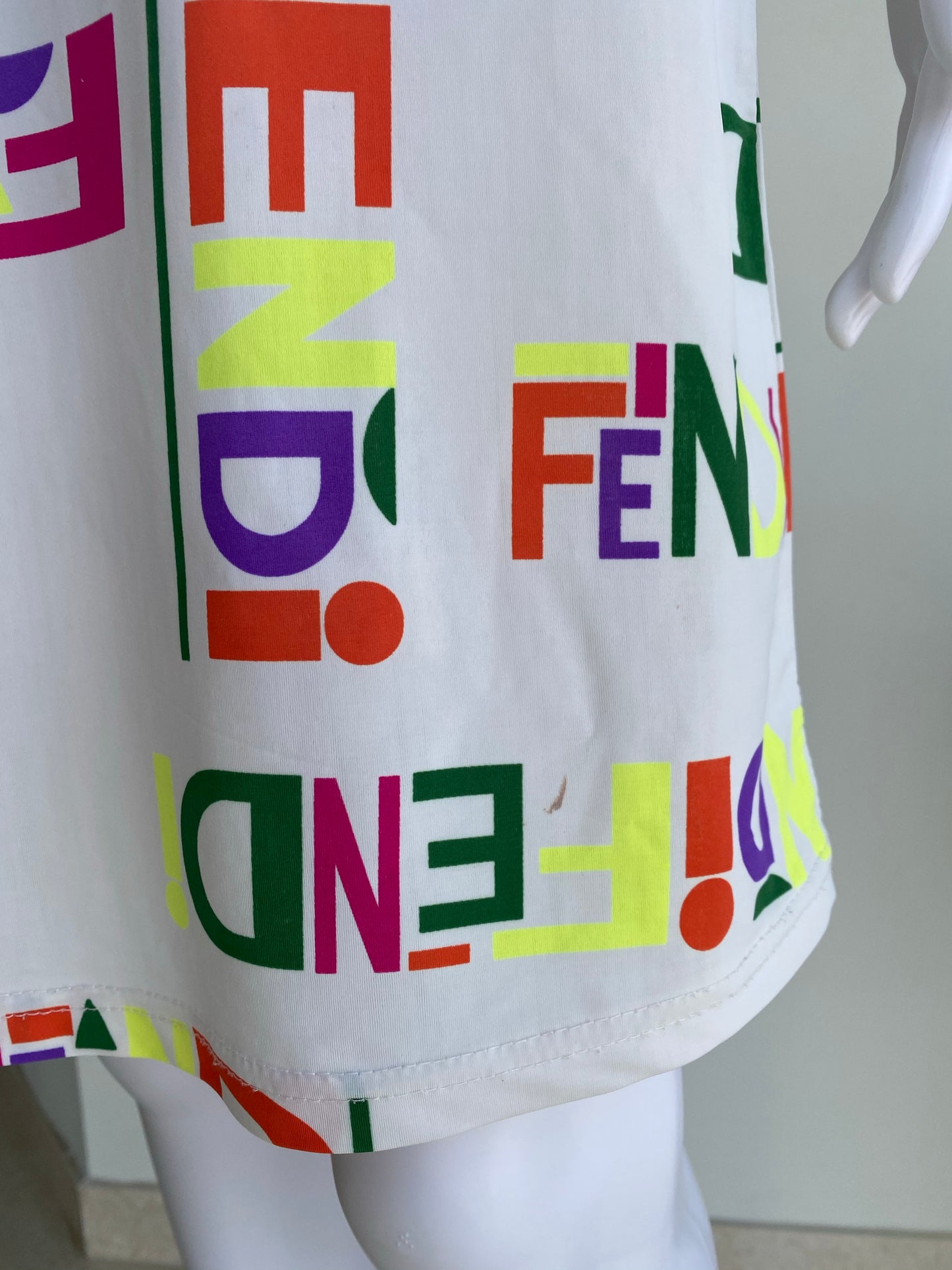 Fendi Multicolor Slip Logo Dress