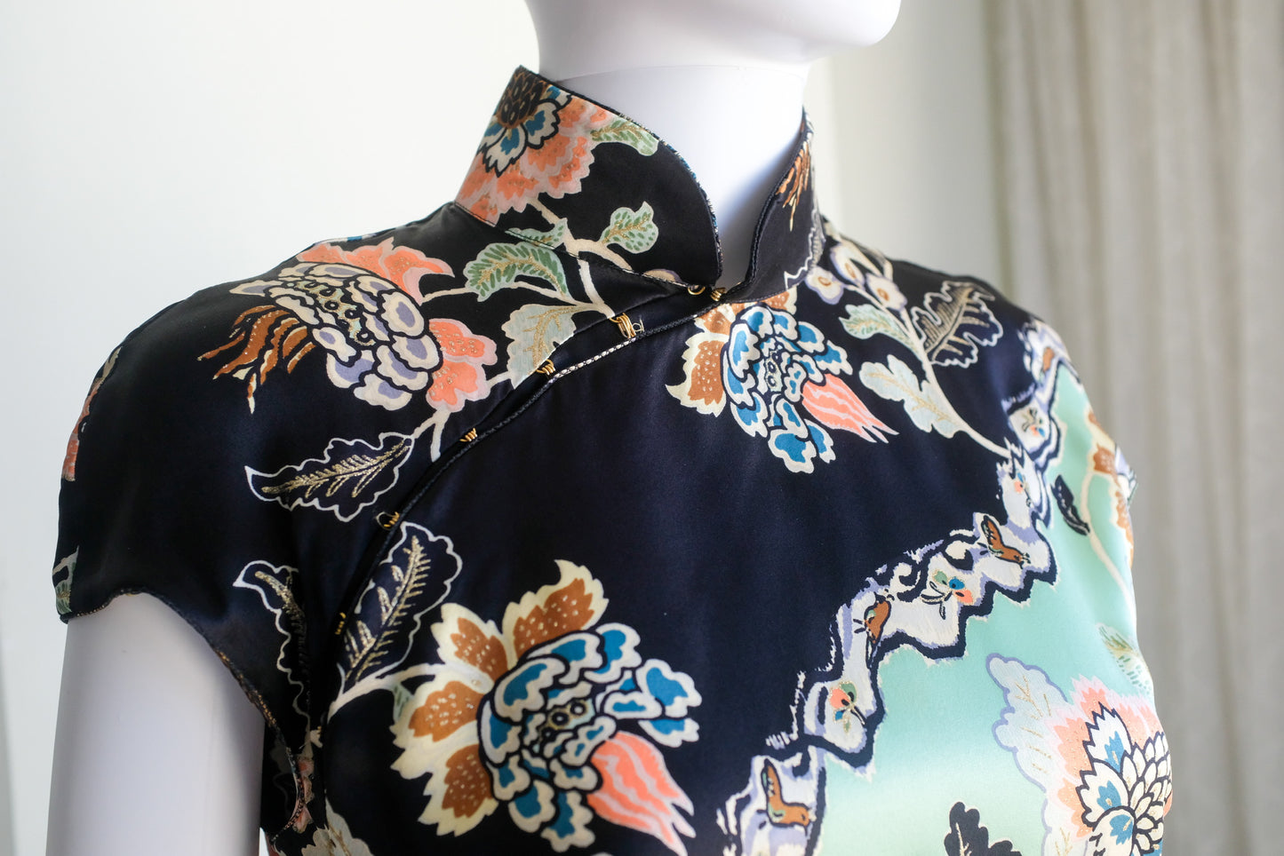 Roberto Cavalli Spring 2003 Silk Cheongsam Dress