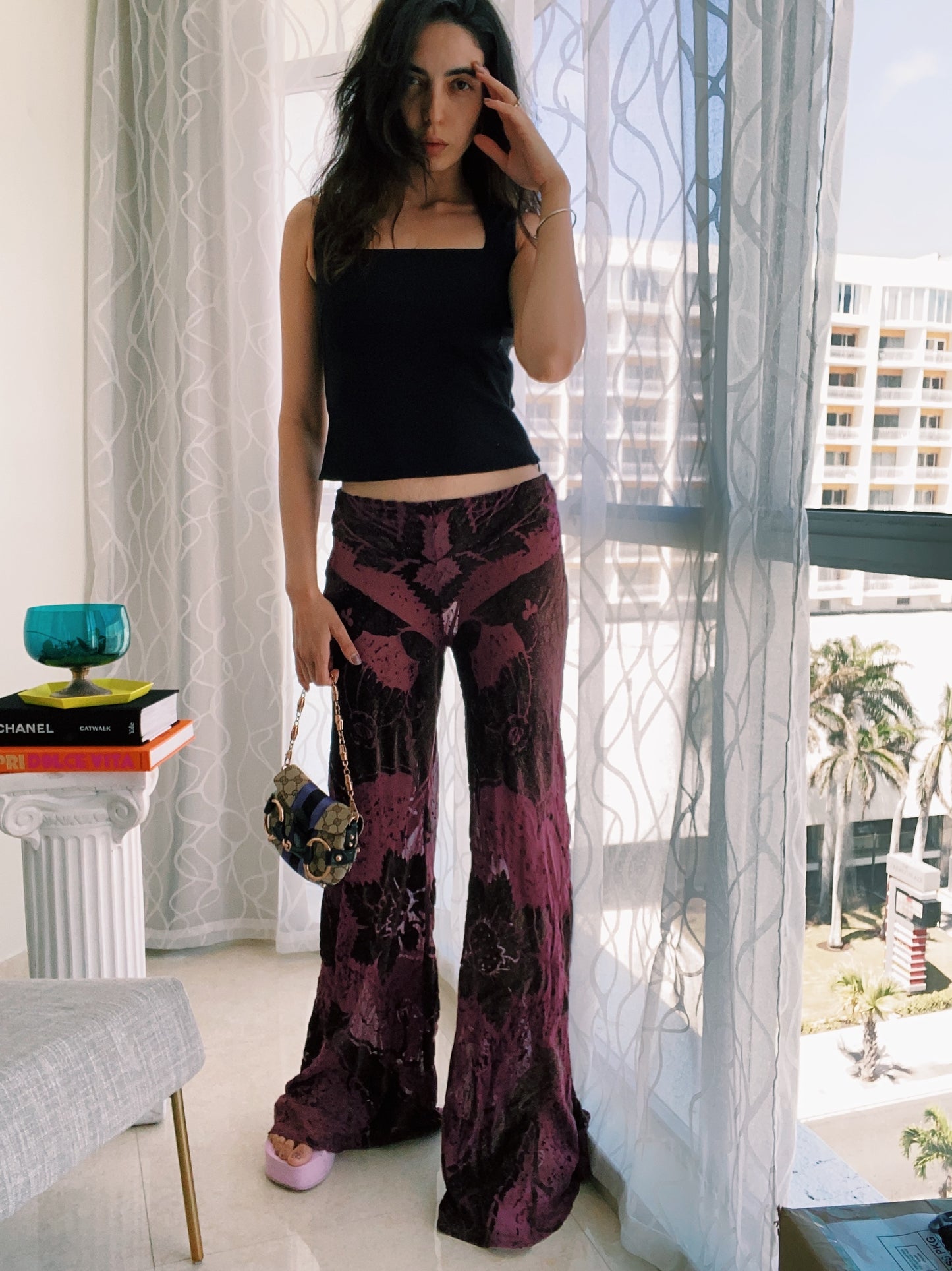 Roberto Cavalli Silk Velvet Devore Pants