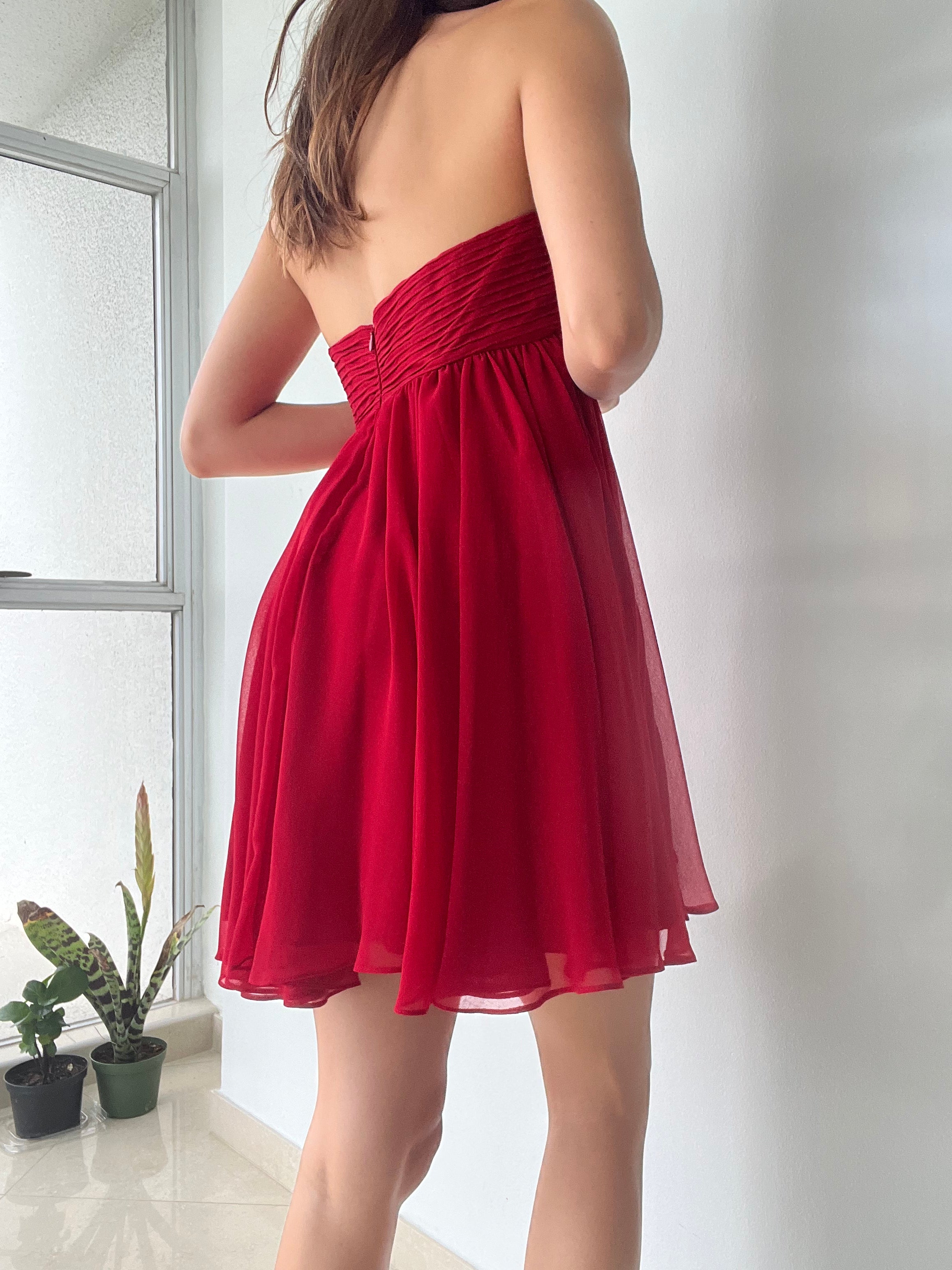 Zac Posen Red Mini Gown