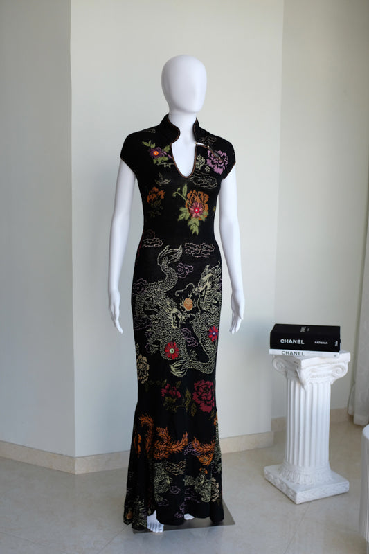 Roberto Cavalli Dragons Knitted Gown