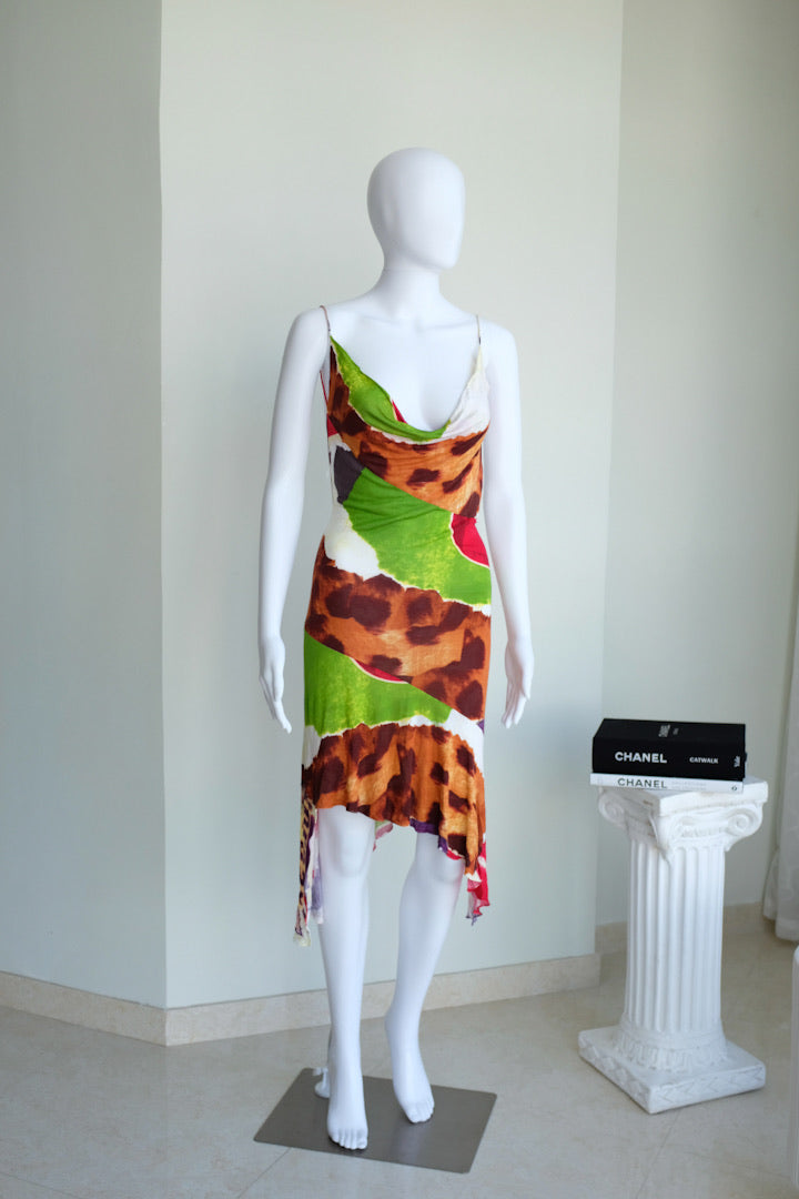 Christian Dior by John Galliano 'Fashion Victim' Silk Jersey Dress