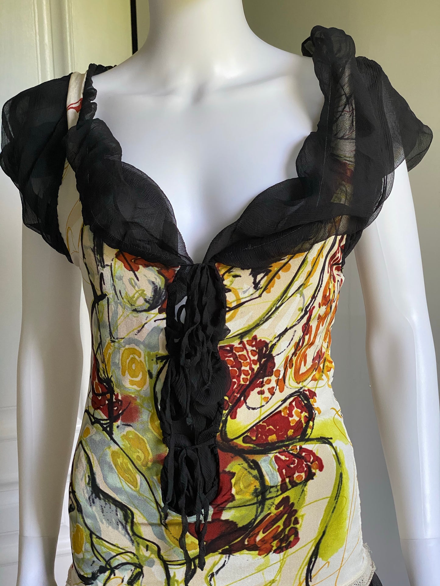 Jean Paul Gaultier Abstract Silk Dress