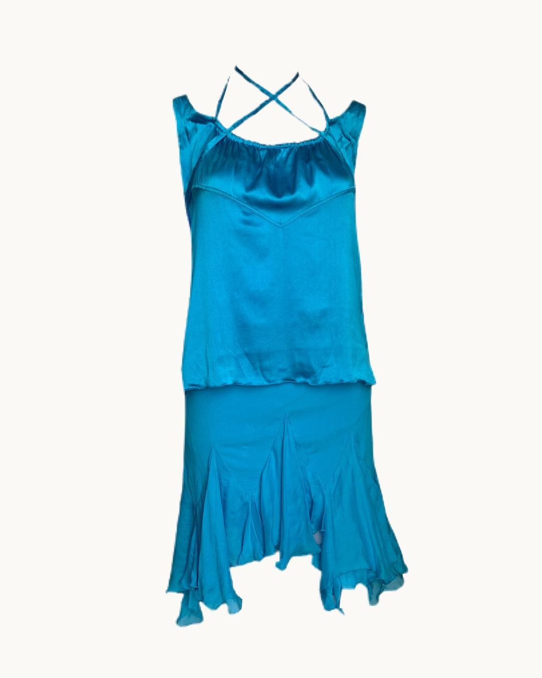 Roberto Cavalli Vibrant Blue Silk Set
