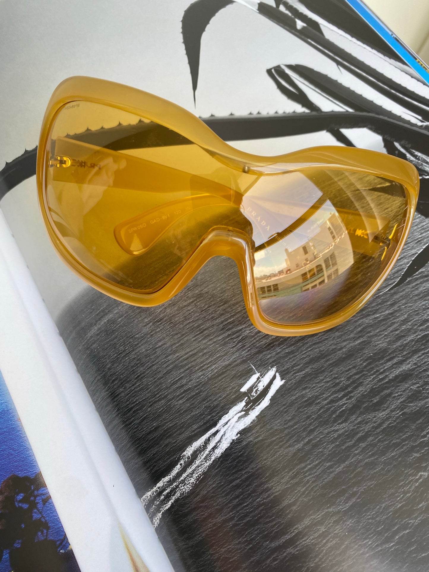Prada Yellow Illusion Oversized Sunglasses