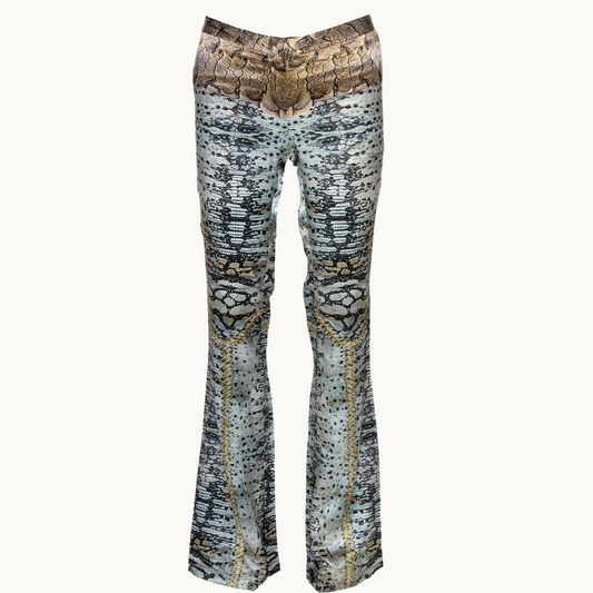 Roberto Cavalli Snake Print Flared Trousers